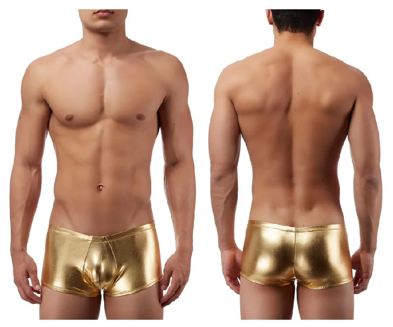 Tag - less men's boxer briefs to prevent irritationMale Power 153070 Heavy Metal Mini Short Boxer Briefs Color Gold Tag - less men's boxer briefs to prevent irritationMale Power 153070 Heavy Metal Mini Short Boxer Briefs Color Gold