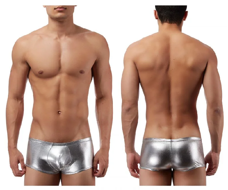 Breathable cotton men's boxer briefs for everyday wearMale Power 153070 Heavy Metal Mini Short Boxer Briefs Color Silver Breathable cotton men's boxer briefs for everyday wearMale Power 153070 Heavy Metal Mini Short Boxer Briefs Color Silver