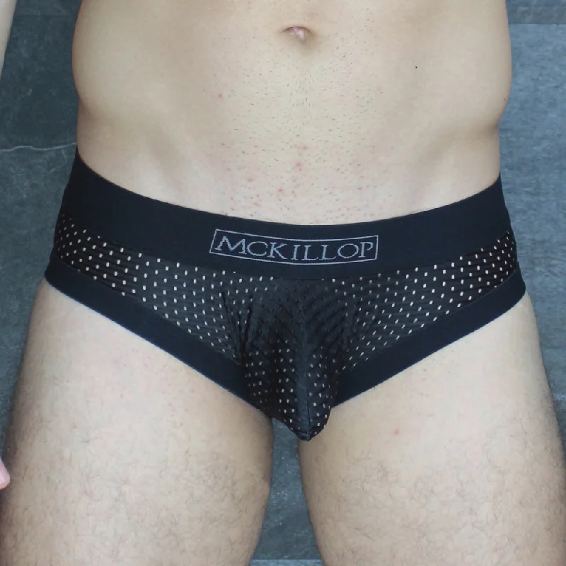 Men's briefs with a lace trim for a touch of flairMckillop OBPL Hoist Brief Expose Lycra
