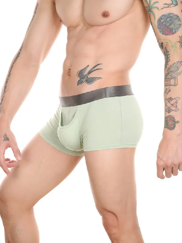 Breathable men's trunks for all - day wearMen’s Dual Pouch Trunks With Fly Front