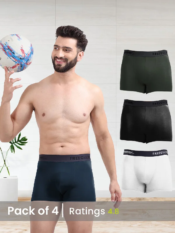 Low - rise men's trunks for a trendy lookMen's Anti-Bacterial Micro Modal Plain Trunk (Pack of 4) Low - rise men's trunks for a trendy lookMen's Anti-Bacterial Micro Modal Plain Trunk (Pack of 4)