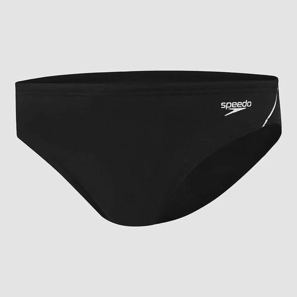 Men's briefs with a supportive pouch designMENS ENDURANCE LOGO BRIEF BLACK WHITE
