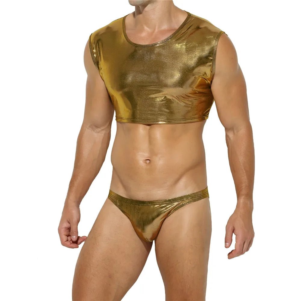 High - rise men's boxer briefs for extra supportMetallic Crop Top and Bottoms