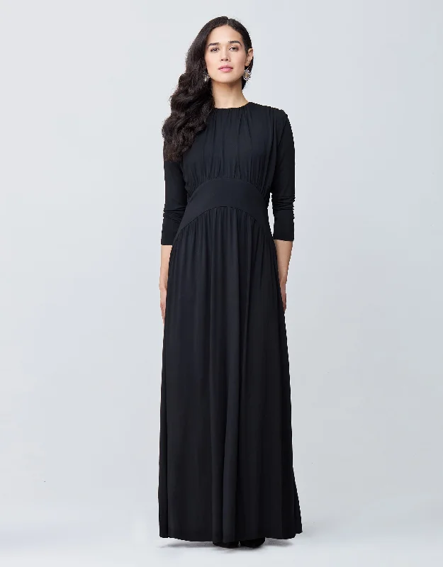 Embroidered men's robes for a touch of eleganceModal Shirred Maxi Dress Shabbos Robe with Midriff Embroidered men's robes for a touch of eleganceModal Shirred Maxi Dress Shabbos Robe with Midriff
