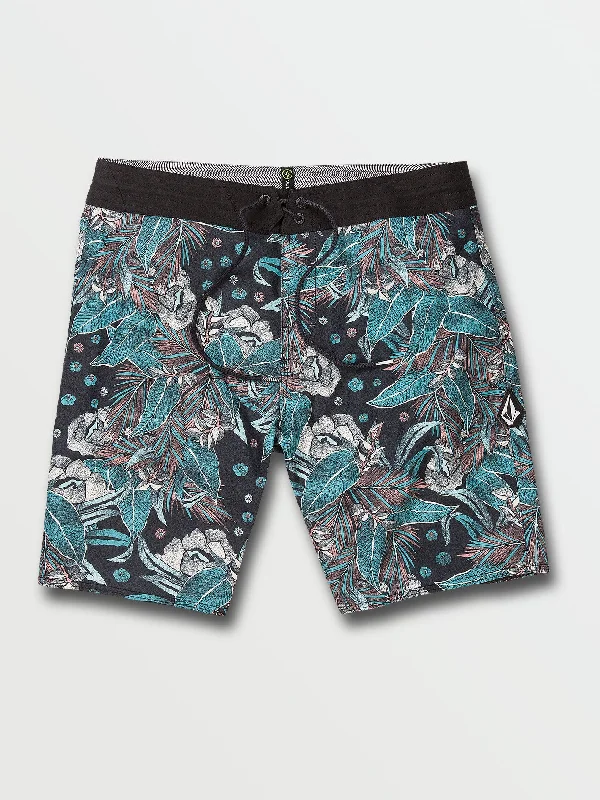 Mesh - back men's trunks for ventilationNada Floral Stoneys Trunks - Black
