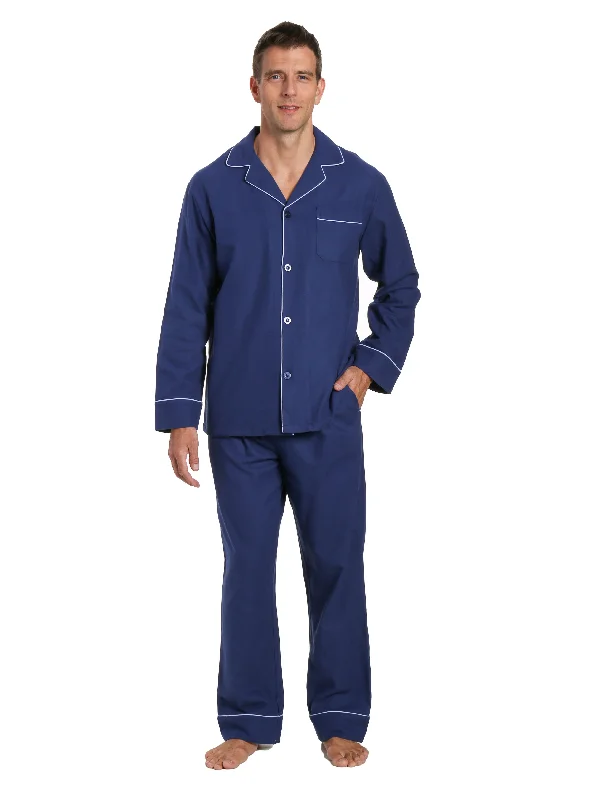 Luxury men's silk robes for a spa - like experienceMens 100% Cotton Flannel Pajama Set - Navy Luxury men's silk robes for a spa - like experienceMens 100% Cotton Flannel Pajama Set - Navy
