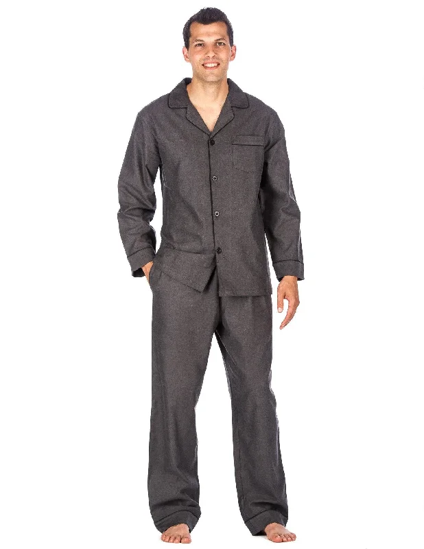 Tie - waist men's robes for a customizable fitRelaxed Fit Men's Premium 100% Cotton Flannel Pajama Sleepwear Set - Dark Grey Tie - waist men's robes for a customizable fitRelaxed Fit Men's Premium 100% Cotton Flannel Pajama Sleepwear Set - Dark Grey