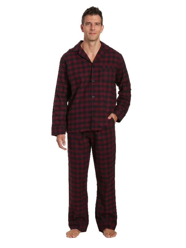 Men's robes with a satin trim for added sophisticationBox Packaged Men's Premium 100% Cotton Flannel Pajama Sleepwear Set - Gingham Checks Fig Black Men's robes with a satin trim for added sophisticationBox Packaged Men's Premium 100% Cotton Flannel Pajama Sleepwear Set - Gingham Checks Fig Black