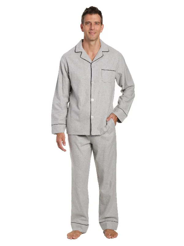 Water - resistant men's robes for post - shower useBox Packaged Men's Premium 100% Cotton Flannel Pajama Sleepwear Set - Heather Gray Water - resistant men's robes for post - shower useBox Packaged Men's Premium 100% Cotton Flannel Pajama Sleepwear Set - Heather Gray