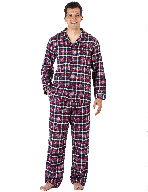 Cotton men's robes with a classic shawl collarRelaxed Fit Men's Premium 100% Cotton Flannel Pajama Sleepwear Set - Blue/Red Plaid Cotton men's robes with a classic shawl collarRelaxed Fit Men's Premium 100% Cotton Flannel Pajama Sleepwear Set - Blue/Red Plaid