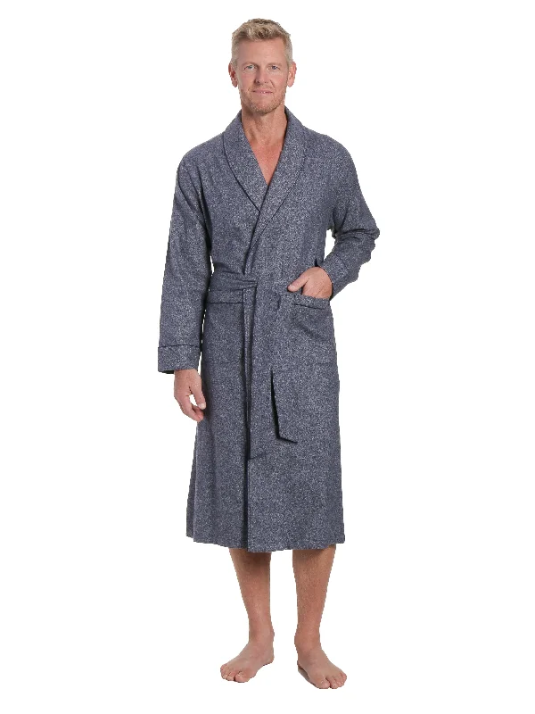 Luxury men's silk robes for a spa - like experienceMens Premium 100% Cotton Flannel Robe - Dark Blue Luxury men's silk robes for a spa - like experienceMens Premium 100% Cotton Flannel Robe - Dark Blue