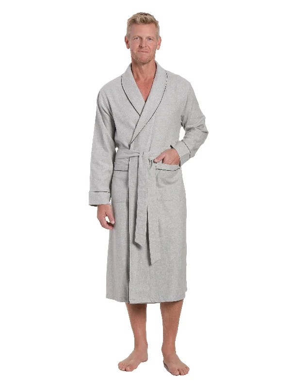 Lightweight men's robes for summer loungingMens Premium 100% Cotton Flannel Robe - Heather Gray Lightweight men's robes for summer loungingMens Premium 100% Cotton Flannel Robe - Heather Gray