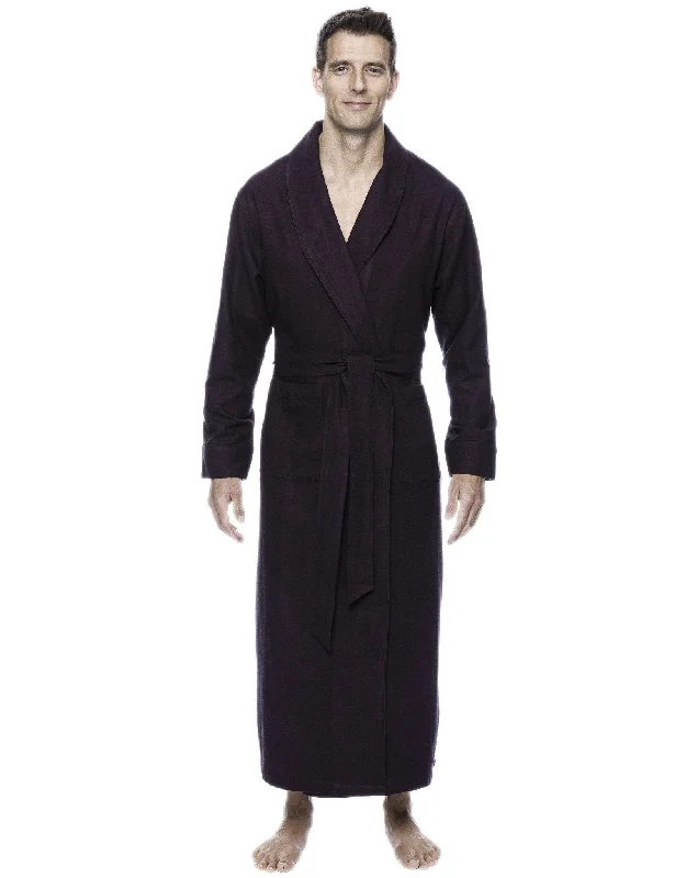 Beach - themed men's robes for a vacation vibeBox Packaged Men's Premium 100% Cotton Flannel Long Robe - Herringbone Fig/Black Beach - themed men's robes for a vacation vibeBox Packaged Men's Premium 100% Cotton Flannel Long Robe - Herringbone Fig/Black