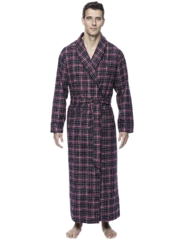 Water - resistant men's robes for post - shower useBox Packaged Men's Premium 100% Cotton Flannel Long Robe - Burgundy/Grey Water - resistant men's robes for post - shower useBox Packaged Men's Premium 100% Cotton Flannel Long Robe - Burgundy/Grey