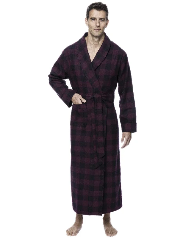 Lightweight men's robes for summer loungingBox Packaged Men's Premium 100% Cotton Flannel Long Robe - Gingham Fig/Black Lightweight men's robes for summer loungingBox Packaged Men's Premium 100% Cotton Flannel Long Robe - Gingham Fig/Black