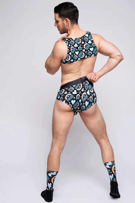 Antimicrobial men's briefs for hygienePrismatic Pride Brief