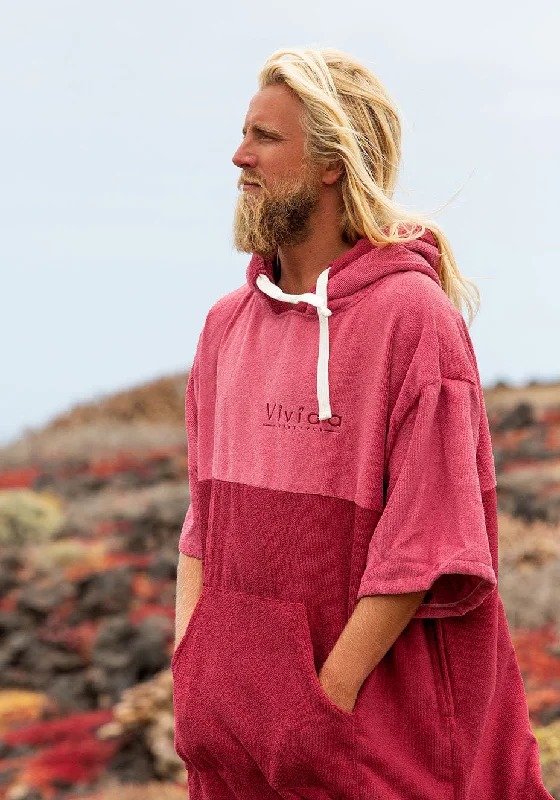 Short - style men's robes for a modern lookOriginal Poncho Towel Changing Robe - Blossom Pink / Rhubarb Red Short - style men's robes for a modern lookOriginal Poncho Towel Changing Robe - Blossom Pink / Rhubarb Red