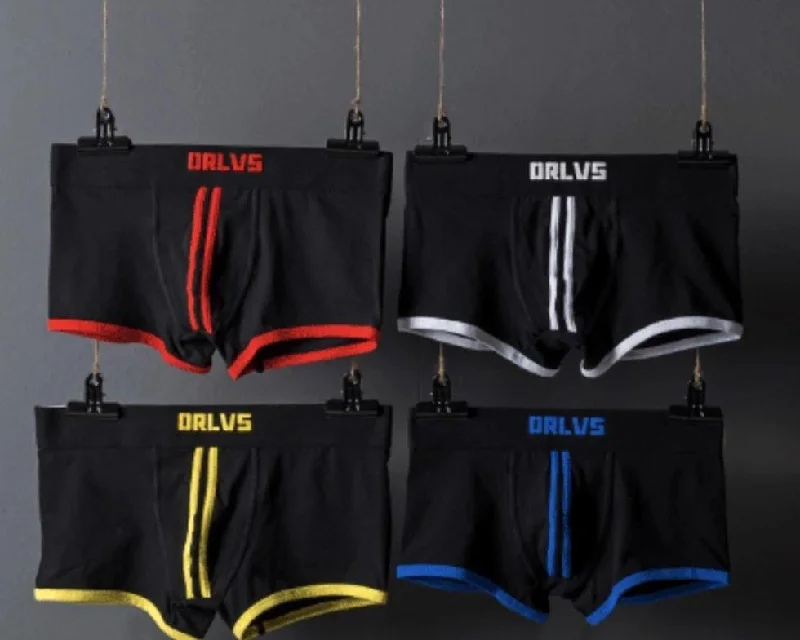 Patterned men's boxer briefs, such as stripes or checksORLVS Track Boxer Briefs
