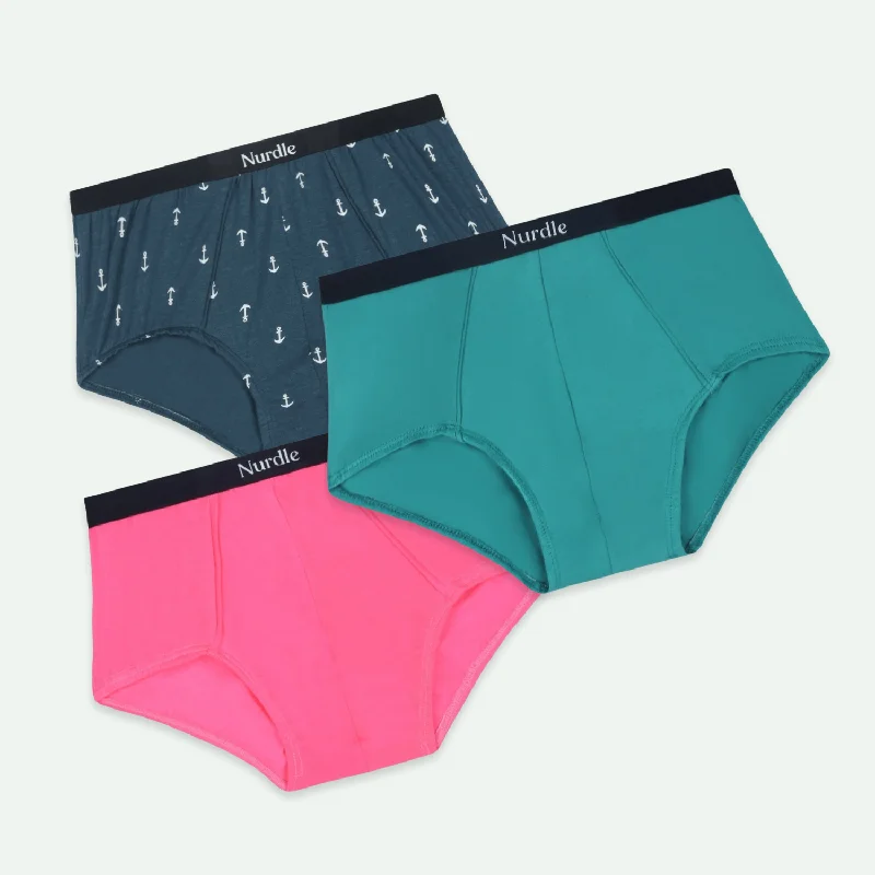 Soft cotton men's briefs for ultimate comfortPack of 3 - Ethan Briefs - Kids Boy Age 3-10 Years (Anchor Sage, Crimson Breey, Forest Neon) Soft cotton men's briefs for ultimate comfortPack of 3 - Ethan Briefs - Kids Boy Age 3-10 Years (Anchor Sage, Crimson Breey, Forest Neon)
