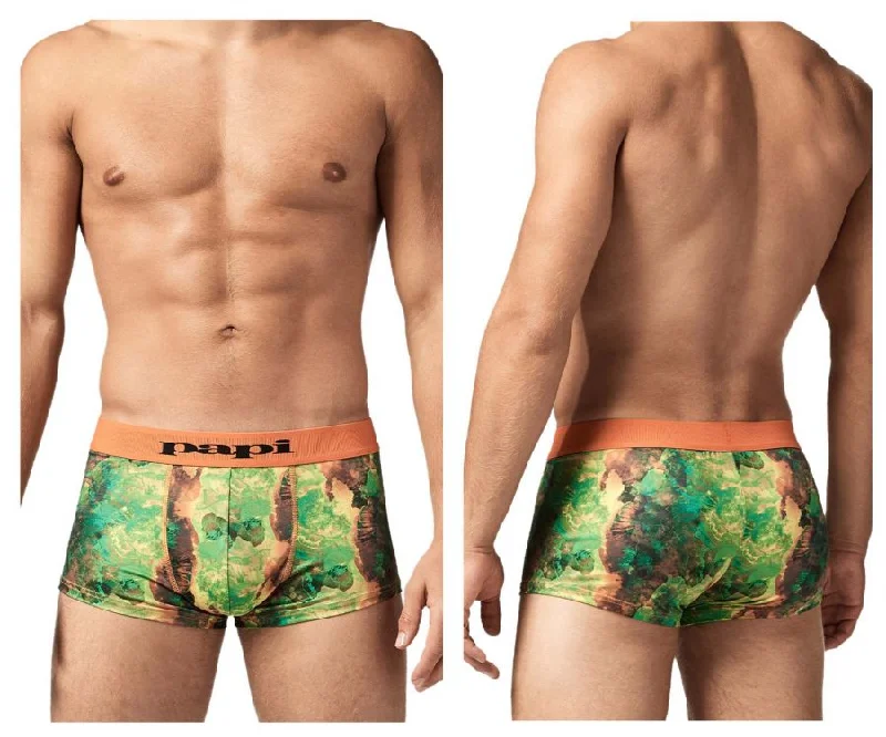 Solid - color men's boxer briefs in classic huesPapi UMPA050 Fashion Microflex Brazilian Trunks Color Sunrise Multi Print
