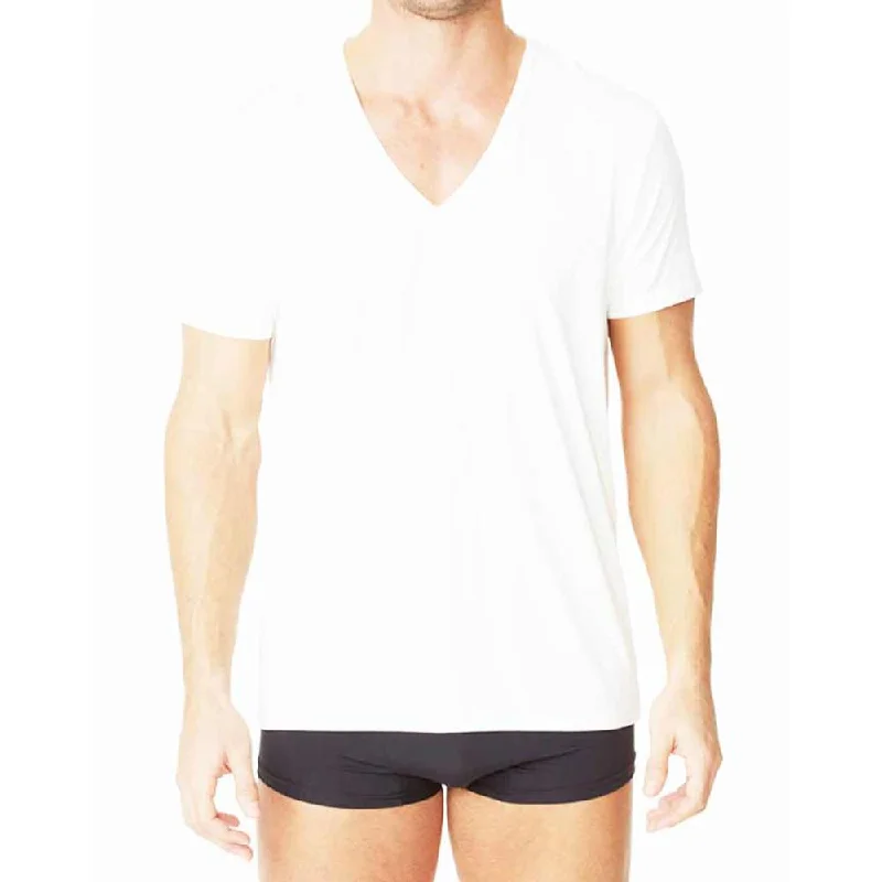 Glittery men's sexy underwear for a party vibeParker & Max PMFP-TDVN1  Micro Luxe Deep V-Neck T-Shirt