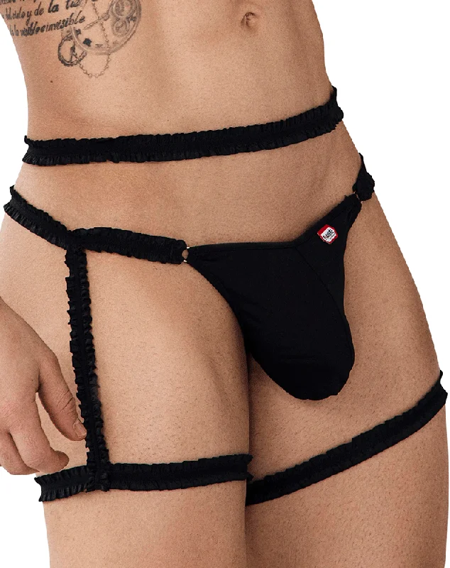 Elastic - banded men's thongs for a secure fitPikante 1019 Oristan Thongs Black