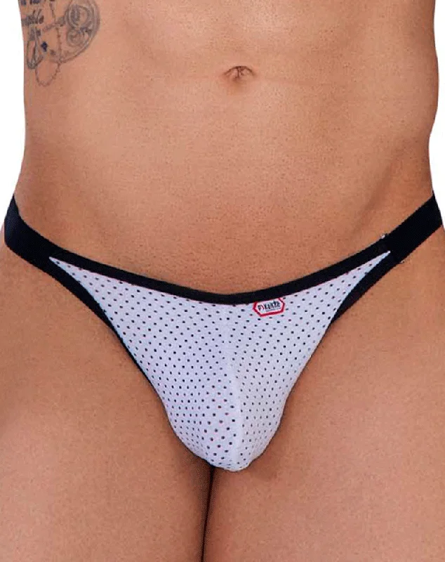 Glittery men's thongs for a party lookPikante 1286 Montreaux Thongs White