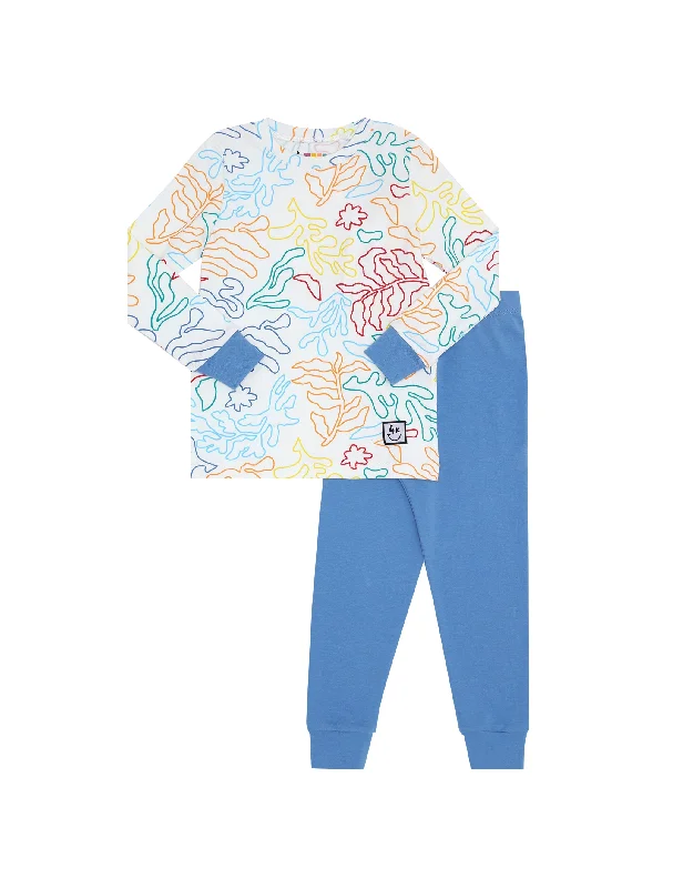 Jacquard - patterned men's robes for a stylish appearancePima Cotton Fresh Leaves Kids Pajamas Legging Playwear Set Blue Combo Jacquard - patterned men's robes for a stylish appearancePima Cotton Fresh Leaves Kids Pajamas Legging Playwear Set Blue Combo