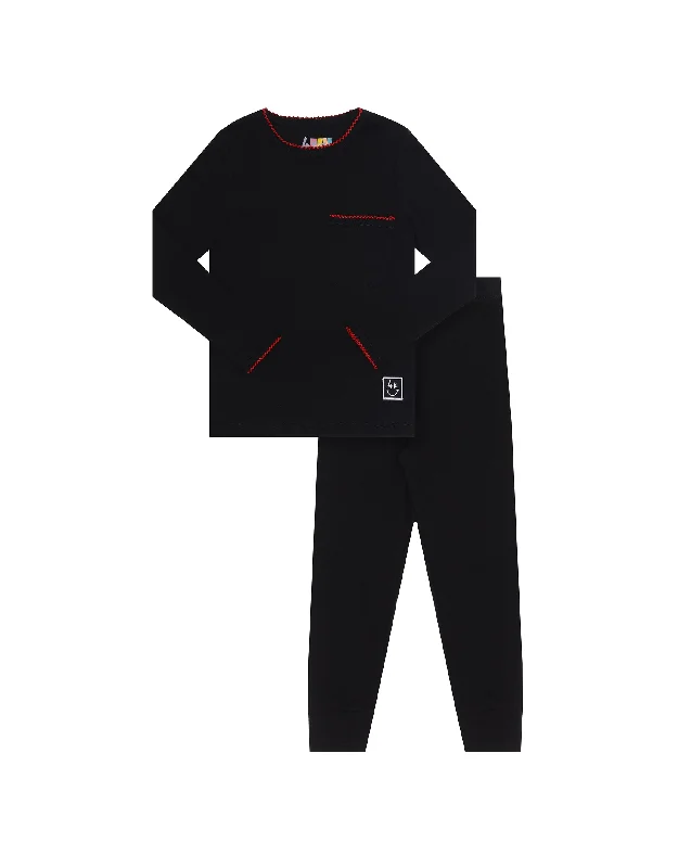 Monogrammed men's robes as a personalized giftPima Cotton Picot Trimmed Kids Pajamas Legging Playwear Set Black Red Monogrammed men's robes as a personalized giftPima Cotton Picot Trimmed Kids Pajamas Legging Playwear Set Black Red