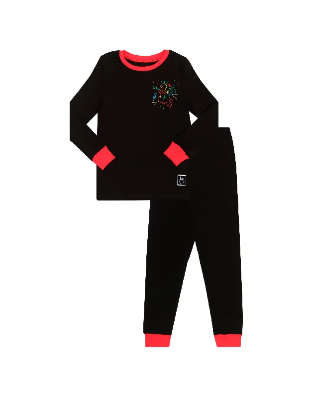 Embroidered men's robes for a touch of elegancePima Cotton Confetti Legging Pajamas Playwear Set Black Red Embroidered men's robes for a touch of elegancePima Cotton Confetti Legging Pajamas Playwear Set Black Red