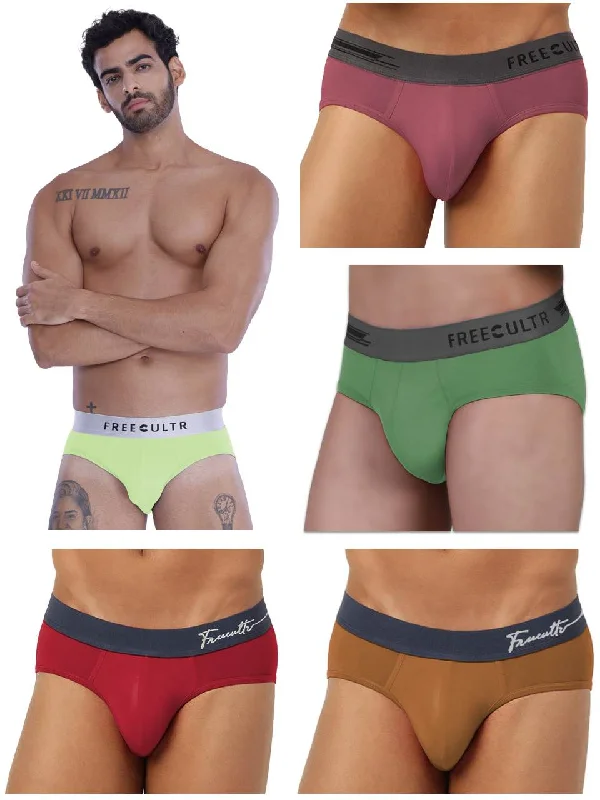 Men's briefs with a supportive pouch designPoppy Colour Edition: Pack of 5 Brief's (Zesty Lime)