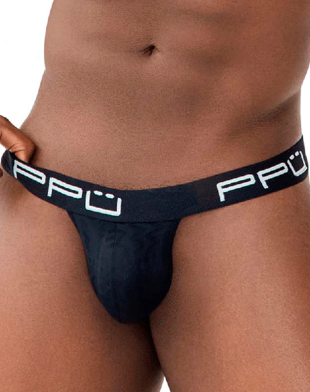 Sheer men's thongs for a provocative appearancePpu 2301 Bulge Thongs Black