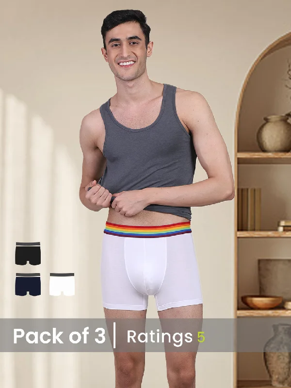 Mesh - back men's trunks for ventilationPride Edition - Men's Anti-Bacterial Micro Modal Trunk (Pack of 3) Mesh - back men's trunks for ventilationPride Edition - Men's Anti-Bacterial Micro Modal Trunk (Pack of 3)