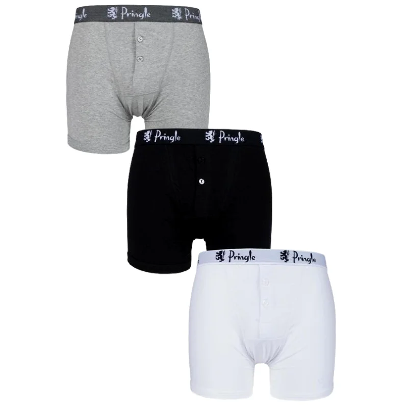 Men's trunks with a wide elastic waistbandPringle William Boxer Trunks 3 Pack Grey White And Black Men's trunks with a wide elastic waistbandPringle William Boxer Trunks 3 Pack Grey White And Black