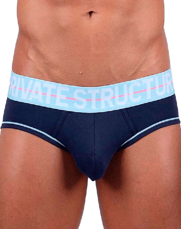Men's briefs with a lace trim for a touch of flairPrivate Structure Moux4104 Mo Lite Mid Waist Mini Briefs Navy