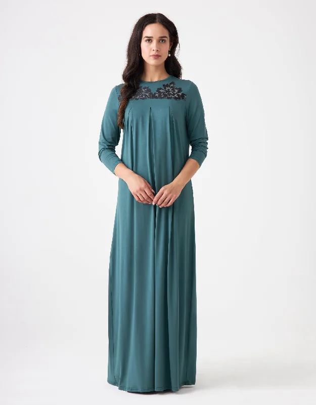 Plush men's robes with a Sherpa liningPull On Lace Trimmed Pleated Nightgown Teal Green Plush men's robes with a Sherpa liningPull On Lace Trimmed Pleated Nightgown Teal Green