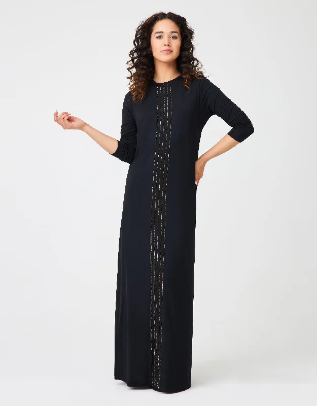 Fleece men's robes for cozy winter nights at homePull On Layered Nursing Nightgown with Double Stitched Tucks Black Fleece men's robes for cozy winter nights at homePull On Layered Nursing Nightgown with Double Stitched Tucks Black