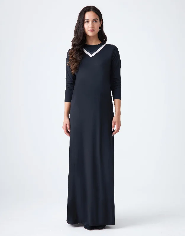 Men's robes with a satin trim for added sophisticationPull On Layered Nursing Nightgown with Satin Trimmed Vneck Black Ivory Men's robes with a satin trim for added sophisticationPull On Layered Nursing Nightgown with Satin Trimmed Vneck Black Ivory