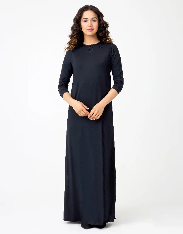 Water - resistant men's robes for post - shower usePull On Layered Nursing Nightgown with Tipped Keyhole Trim Black Water - resistant men's robes for post - shower usePull On Layered Nursing Nightgown with Tipped Keyhole Trim Black