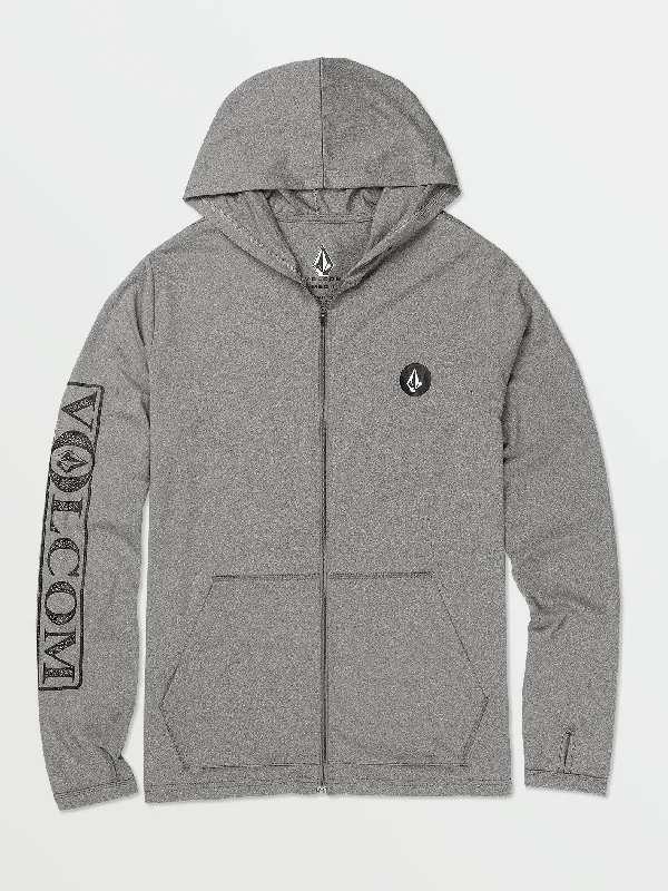 Soft - touch men's trunks for a gentle feelRally Hooded Long Sleeve Rashguard - Heather Grey Soft - touch men's trunks for a gentle feelRally Hooded Long Sleeve Rashguard - Heather Grey
