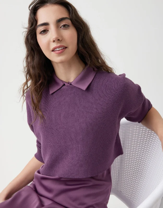 Men's robes made from sustainable materialsRibbed Cropped Crewneck Top Lavender - MUST BE PURCHASED WITH MAXI Men's robes made from sustainable materialsRibbed Cropped Crewneck Top Lavender - MUST BE PURCHASED WITH MAXI