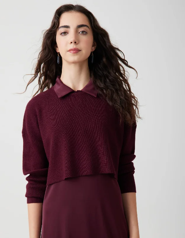 Men's robes with multiple pockets for convenienceRibbed Cropped Crewneck Top Wine - MUST BE PURCHASED WITH MAXI Men's robes with multiple pockets for convenienceRibbed Cropped Crewneck Top Wine - MUST BE PURCHASED WITH MAXI