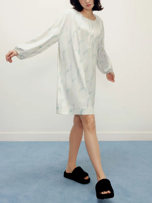 Men's robes made from sustainable materialsRuched Collarless Pajama Dress
