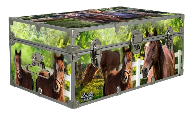 Printed men's trunks with eye - catching motifsDesigner Trunk - Saddle Up - 32x18x13.5" Printed men's trunks with eye - catching motifsDesigner Trunk - Saddle Up - 32x18x13.5"