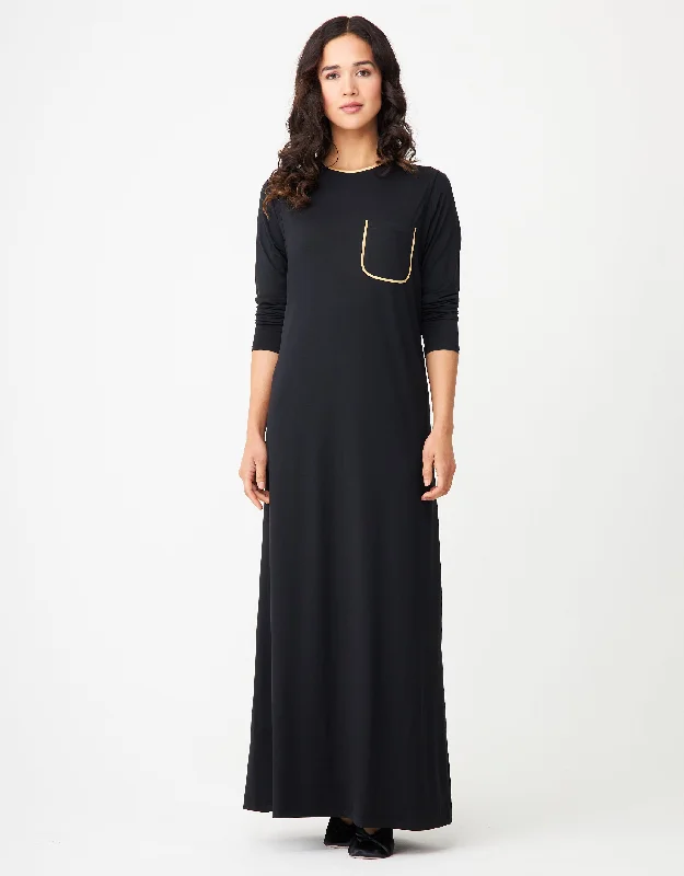 Hooded men's robes for extra warmth and comfortSatin Trimmed Layered Nursing Nightgown with Pocket Black Gold Hooded men's robes for extra warmth and comfortSatin Trimmed Layered Nursing Nightgown with Pocket Black Gold