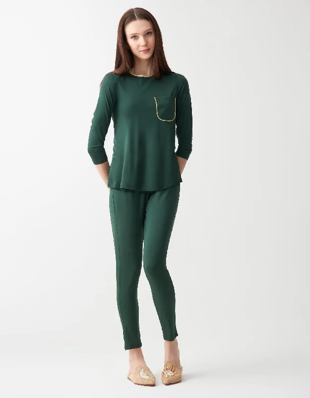 Men's robes with a hidden button closureSatin Trimmed Soft Pajama Legging Set with Pocket Green Men's robes with a hidden button closureSatin Trimmed Soft Pajama Legging Set with Pocket Green