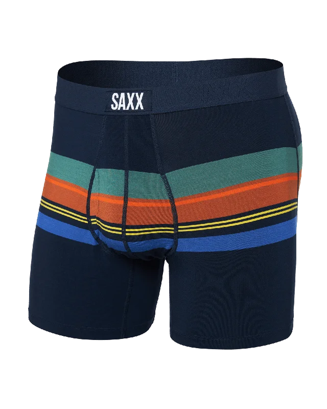 Athletic - style men's boxer briefs for active lifestylesSaxx Men's Ultra Super Soft Boxer Brief Fly - League Stripe Navy Athletic - style men's boxer briefs for active lifestylesSaxx Men's Ultra Super Soft Boxer Brief Fly - League Stripe Navy