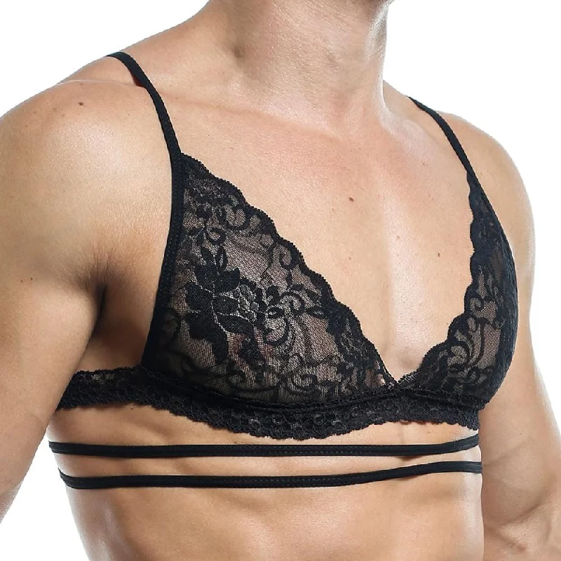 Leather men's sexy underwear for a bold lookSecret Male SMA011 Tops