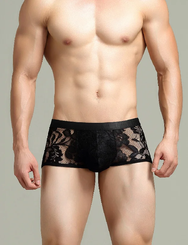 Low - rise men's boxer briefs for a modern silhouetteSexy Lace Boxer Briefs 23204