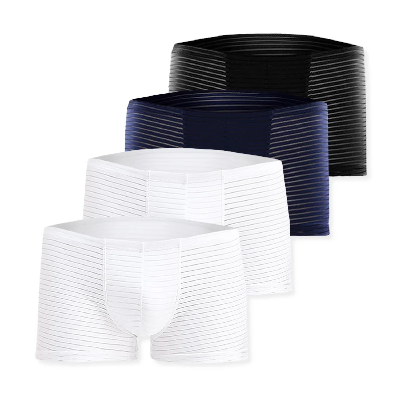 Men's boxer briefs with a reinforced waistbandSilky Sheer Striped Boxer Briefs 4-Pack Men's boxer briefs with a reinforced waistbandSilky Sheer Striped Boxer Briefs 4-Pack